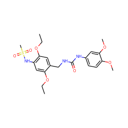 CCOc1cc(NS(C)(=O)=O)c(OCC)cc1CNC(=O)Nc1ccc(OC)c(OC)c1 ZINC000474608904