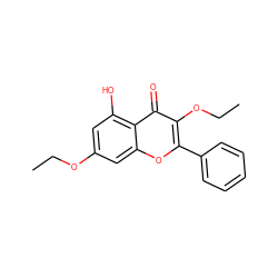 CCOc1cc(O)c2c(=O)c(OCC)c(-c3ccccc3)oc2c1 ZINC000013672217