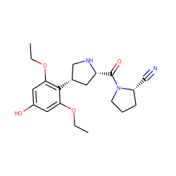 CCOc1cc(O)cc(OCC)c1[C@@H]1CN[C@H](C(=O)N2CCC[C@H]2C#N)C1 ZINC000028714259