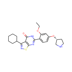 CCOc1cc(O[C@@H]2CCNC2)ccc1-c1nc2snc(C3CCCCC3)c2c(=O)[nH]1 ZINC000084616695