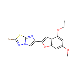 CCOc1cc(OC)cc2oc(-c3cn4nc(Br)sc4n3)cc12 ZINC000653754916