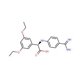 CCOc1cc(OCC)cc([C@@H](Nc2ccc(C(=N)N)cc2)C(=O)O)c1 ZINC000014953226