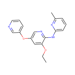 CCOc1cc(Oc2cccnc2)cnc1Nc1cccc(C)n1 ZINC000028527472