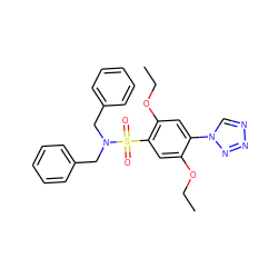 CCOc1cc(S(=O)(=O)N(Cc2ccccc2)Cc2ccccc2)c(OCC)cc1-n1cnnn1 ZINC000001325321