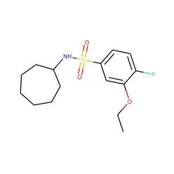 CCOc1cc(S(=O)(=O)NC2CCCCCC2)ccc1F ZINC000000384745