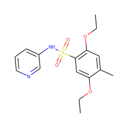 CCOc1cc(S(=O)(=O)Nc2cccnc2)c(OCC)cc1C ZINC000004970405