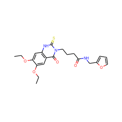 CCOc1cc2[nH]c(=S)n(CCCC(=O)NCc3ccco3)c(=O)c2cc1OCC ZINC000003010243