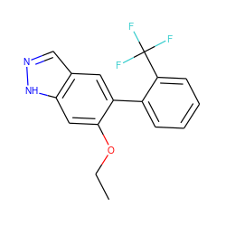 CCOc1cc2[nH]ncc2cc1-c1ccccc1C(F)(F)F ZINC000169326333