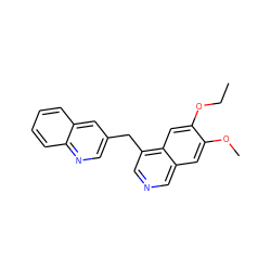 CCOc1cc2c(Cc3cnc4ccccc4c3)cncc2cc1OC ZINC000145096963