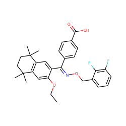 CCOc1cc2c(cc1/C(=N/OCc1cccc(F)c1F)c1ccc(C(=O)O)cc1)C(C)(C)CCC2(C)C ZINC000653663450