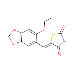 CCOc1cc2c(cc1/C=C1\SC(=O)NC1=O)OCO2 ZINC000013881360