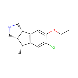 CCOc1cc2c(cc1Cl)[C@H](C)[C@@H]1CNC[C@H]21 ZINC000036270534