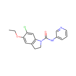 CCOc1cc2c(cc1Cl)N(C(=O)Nc1cccnc1)CC2 ZINC000013779447