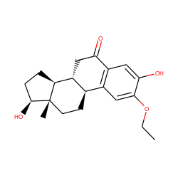 CCOc1cc2c(cc1O)C(=O)C[C@@H]1[C@@H]2CC[C@]2(C)[C@@H](O)CC[C@@H]12 ZINC000005541811