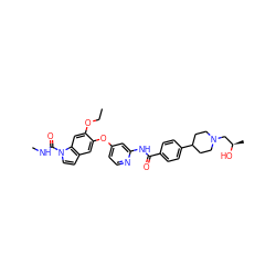 CCOc1cc2c(ccn2C(=O)NC)cc1Oc1ccnc(NC(=O)c2ccc(C3CCN(C[C@@H](C)O)CC3)cc2)c1 ZINC000169711552