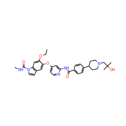 CCOc1cc2c(ccn2C(=O)NC)cc1Oc1ccnc(NC(=O)c2ccc(C3CCN(CC(C)(C)O)CC3)cc2)c1 ZINC000169711550