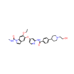 CCOc1cc2c(ccn2C(=O)NC)cc1Oc1ccnc(NC(=O)c2ccc(C3CCN(CCO)CC3)cc2)c1 ZINC000169711555