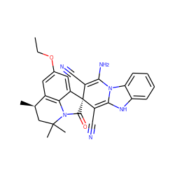 CCOc1cc2c3c(c1)[C@@]1(C(=O)N3C(C)(C)C[C@H]2C)C(C#N)=C(N)N2C(=C1C#N)Nc1ccccc12 ZINC000001461516