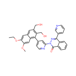 CCOc1cc2cc(CO)c(CO)c(-c3ccnc(-n4nc(-c5cccnc5)c5ccccc5c4=O)c3)c2cc1OC ZINC000036242783