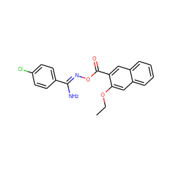 CCOc1cc2ccccc2cc1C(=O)O/N=C(\N)c1ccc(Cl)cc1 ZINC000014074965