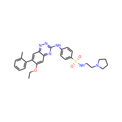 CCOc1cc2nc(Nc3ccc(S(=O)(=O)NCCN4CCCC4)cc3)nnc2cc1-c1ccccc1C ZINC000096167784