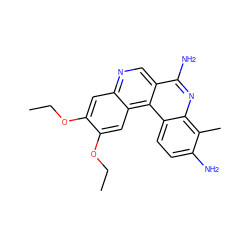 CCOc1cc2ncc3c(N)nc4c(C)c(N)ccc4c3c2cc1OCC ZINC000014969833