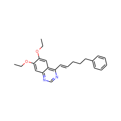 CCOc1cc2ncnc(/C=C/CCCc3ccccc3)c2cc1OCC ZINC000028951231