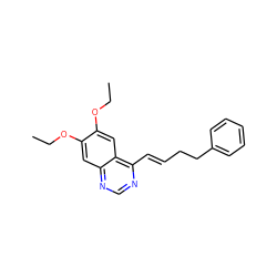 CCOc1cc2ncnc(/C=C/CCc3ccccc3)c2cc1OCC ZINC000028951230