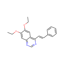 CCOc1cc2ncnc(/C=C/c3ccccc3)c2cc1OCC ZINC000028951228