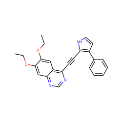 CCOc1cc2ncnc(C#Cc3[nH]ccc3-c3ccccc3)c2cc1OCC ZINC000028951233