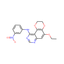 CCOc1cc2ncnc(Nc3cccc([N+](=O)[O-])c3)c2c2c1OCCO2 ZINC000653859703