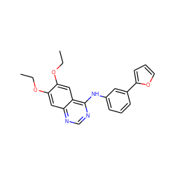 CCOc1cc2ncnc(Nc3cccc(-c4ccco4)c3)c2cc1OCC ZINC000013490801