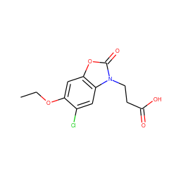 CCOc1cc2oc(=O)n(CCC(=O)O)c2cc1Cl ZINC001772609406