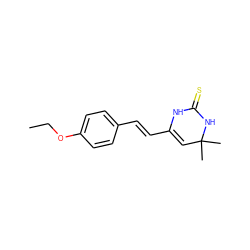 CCOc1ccc(/C=C/C2=CC(C)(C)NC(=S)N2)cc1 ZINC000013574250