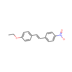 CCOc1ccc(/C=C/c2ccc([N+](=O)[O-])cc2)cc1 ZINC000005464965