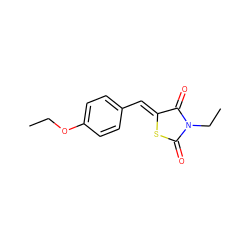 CCOc1ccc(/C=C2\SC(=O)N(CC)C2=O)cc1 ZINC000001126457