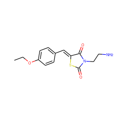 CCOc1ccc(/C=C2\SC(=O)N(CCN)C2=O)cc1 ZINC000013598663