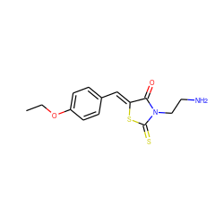 CCOc1ccc(/C=C2\SC(=S)N(CCN)C2=O)cc1 ZINC000205588230