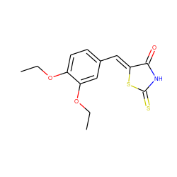 CCOc1ccc(/C=C2\SC(=S)NC2=O)cc1OCC ZINC000029126313