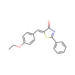 CCOc1ccc(/C=C2\SC(c3ccccc3)=NC2=O)cc1 ZINC000013477545