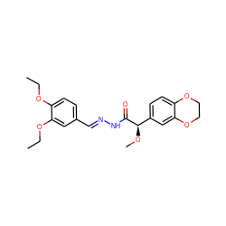 CCOc1ccc(/C=N/NC(=O)[C@H](OC)c2ccc3c(c2)OCCO3)cc1OCC ZINC000084690162