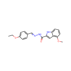 CCOc1ccc(/C=N/NC(=O)c2cc3c(OC)cccc3[nH]2)cc1 ZINC000002208760