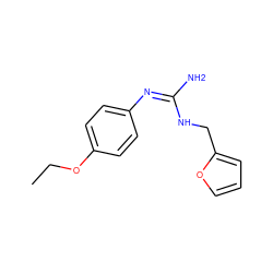 CCOc1ccc(/N=C(/N)NCc2ccco2)cc1 ZINC000169325058