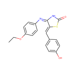 CCOc1ccc(/N=C2/NC(=O)S/C2=C\c2ccc(O)cc2)cc1 ZINC000013648390