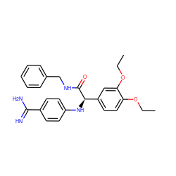 CCOc1ccc([C@@H](Nc2ccc(C(=N)N)cc2)C(=O)NCc2ccccc2)cc1OCC ZINC000014953369