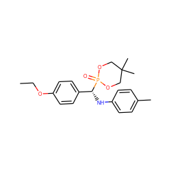 CCOc1ccc([C@@H](Nc2ccc(C)cc2)P2(=O)OCC(C)(C)CO2)cc1 ZINC000003652963