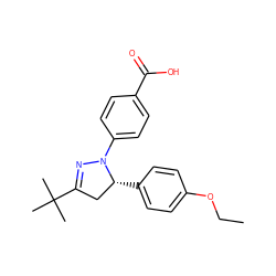 CCOc1ccc([C@@H]2CC(C(C)(C)C)=NN2c2ccc(C(=O)O)cc2)cc1 ZINC000203670307