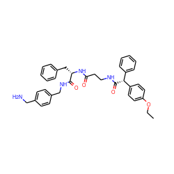 CCOc1ccc([C@H](C(=O)NCCC(=O)N[C@@H](Cc2ccccc2)C(=O)NCc2ccc(CN)cc2)c2ccccc2)cc1 ZINC000206331186