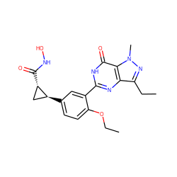 CCOc1ccc([C@H]2C[C@@H]2C(=O)NO)cc1-c1nc2c(CC)nn(C)c2c(=O)[nH]1 ZINC001772649735