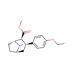 CCOc1ccc([C@H]2C[C@H]3CC[C@H]([C@H]2C(=O)OC)N3C)cc1 ZINC000101221509